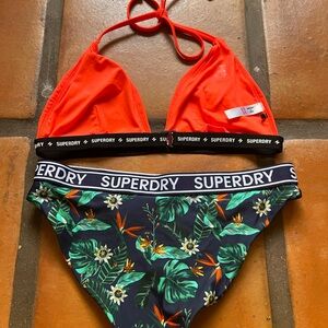 Superdry Bikini - Vibrant Orange and Black Tropical